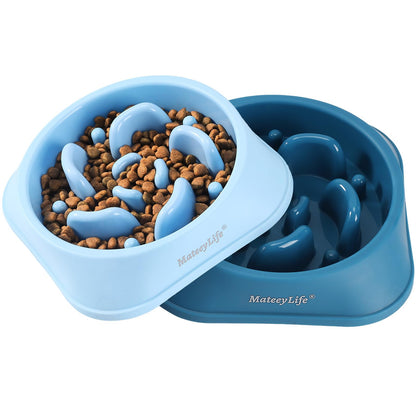 MateeyLife Slow Feeder Dog Bowls 2PCS, Anti-Choking Puzzle Dog Food Bowls, Anti-Slip Interactive Feeding Slow Down Eating, Bloat Stop Maze Dishes for All Breeds Pets