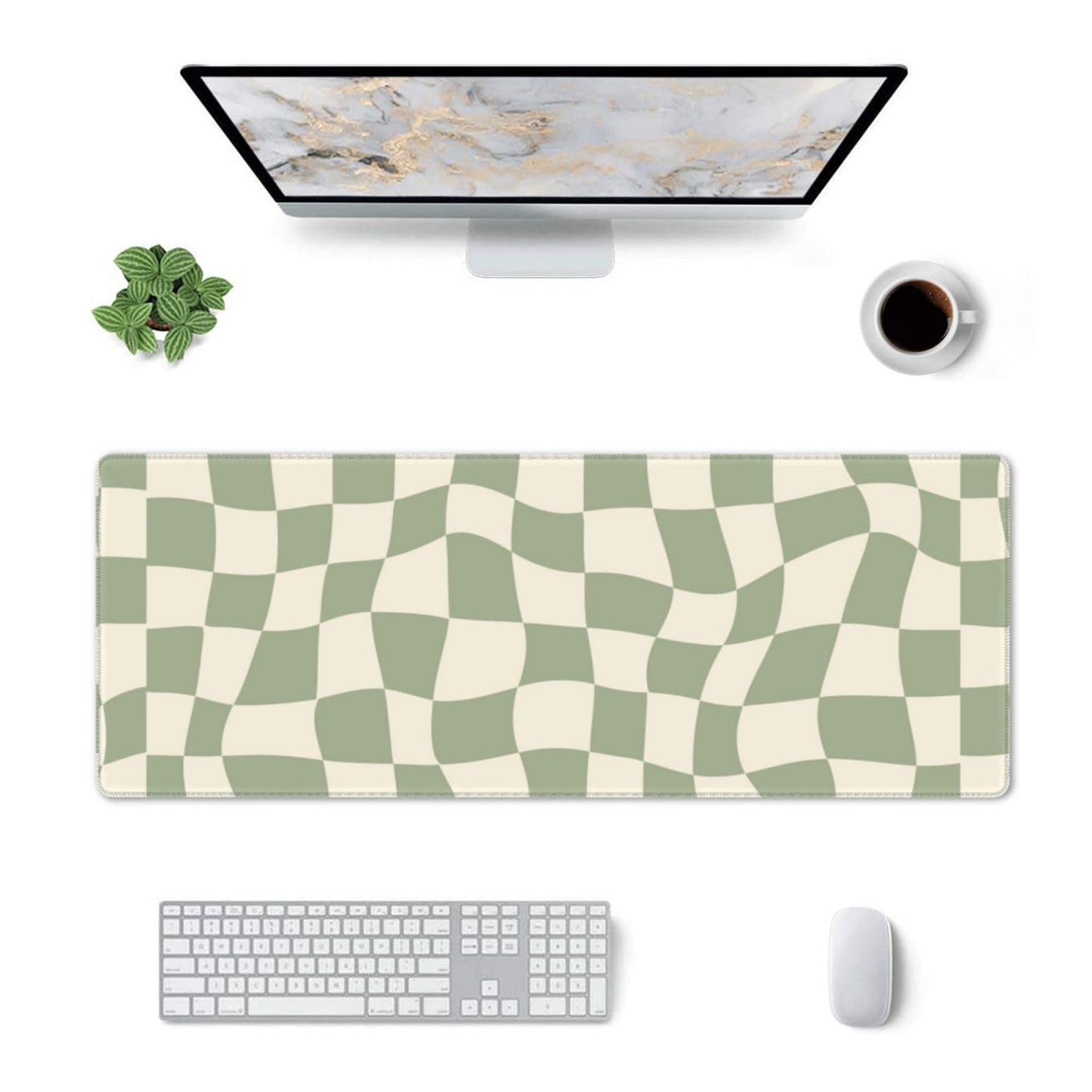 04 sage Green Desk mat,Checkered Mouse Pad,sage Office Supplies,sage Green Mouse Pad,XL Mouse pad 11.8 * 31.5 Inches