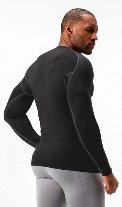 Men's Thermal Long Sleeve Compression Shirts - Fleece Lined Base Layer | 2 Pack