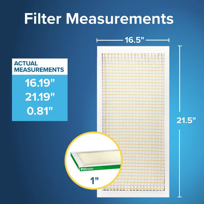 Filtrete 16.5x21.5x1 AC Furnace Air Filter, MERV 8, MPR 700, Tough on Pollen, Easy on Airflow, 3-Month Pleated 1-Inch Electrostatic Air Cleaning Filter, 4-Pack (Actual Size 16.19 x 21.19 x 0.81 in)