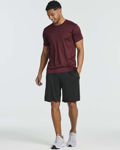 Real Essentials 5 Pack: Men's Dry-Fit Short Sleeve Crew Neck T Shirts Fitness Running Gym Workout Cool Exercise Athletic Tee, Set 1, Large