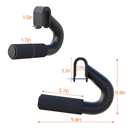 Neutral Grip Handles for Pull Up,1000 lbs Heavy Duty Steel Pull Up Handles,Ergonomic Portable Hooks for Barbell Row Deadlift Resistant Bands for Home Gym Fitness Enthusiasts-2 Pack