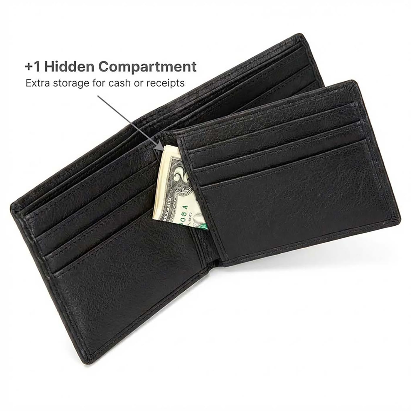 ID Stronghold Extra Capacity Bifold Wallet for Men - RFID Blocking Genuine Leather Wallet