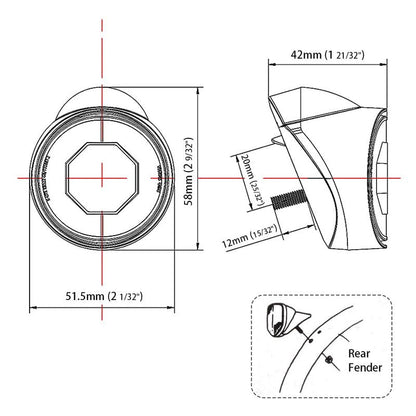 Rear Fender Reflector Bicycle Accessory Bike Part Oval Mugguard Safety Warning Night Riding with Light for Alert(Luminous Reflector)