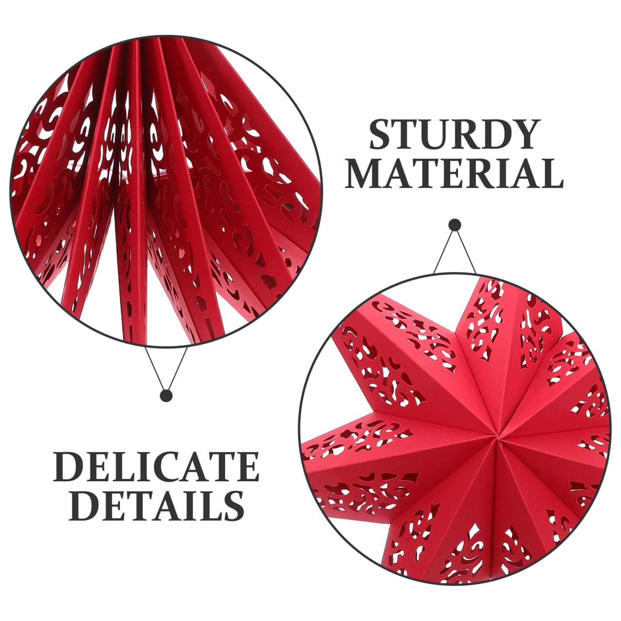 KALLORY 3 Pcs Star Paper Lantern Lampshade Christmas Hollow Out Star Hanging Decoration for Christmas New Year Party Wedding Birthady Decor 7-Point