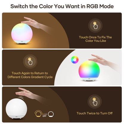 Night Light for Kids, USB Rechargeable Beside Lamp with Dimmable,Warm Light,7 Colors Changing,Touch Control, 0.5/1Hour Timer for Nursery, Baby,Bedroom,Camping