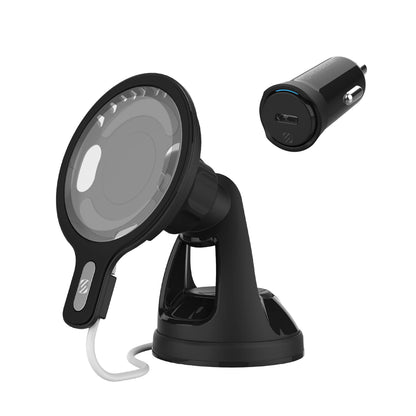 Scosche MSHWDPD20 MagicMount Windshield/Dashboard Suction Cup Mount for MagSafe Wireless Charger, (Charger not Included) Car Stand for MagSafe Charging Pad Compatible with iPhone 16/15/14/13/12 Series