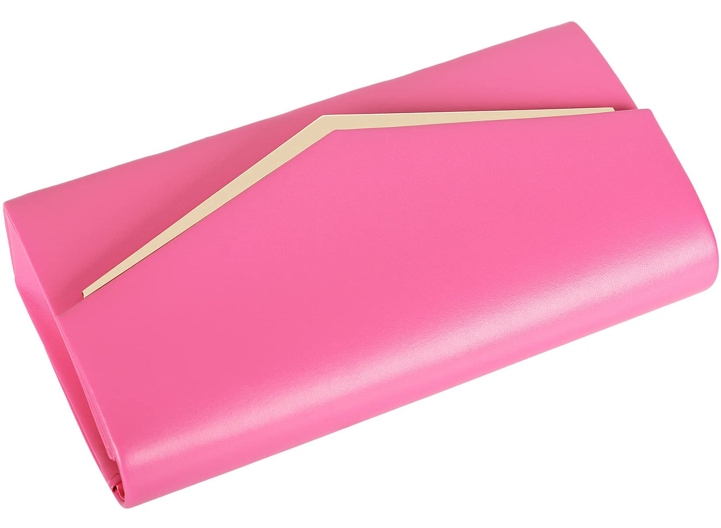 Women’s Evening Handbag Vegan Leather Ladies Envelope Clutch Classic Elegant Purse Bags Hot Pink