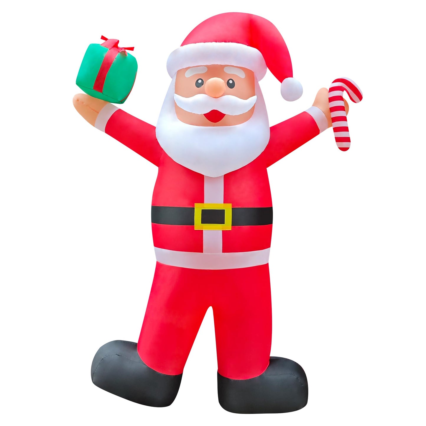 Chiteki 12ft Giant Christmas Inflatable Santa Claus Outdoor Decoration Blow up Santa Yard Decor, Built-in LED Lights for Yard Lawn Garden Holiday Party
