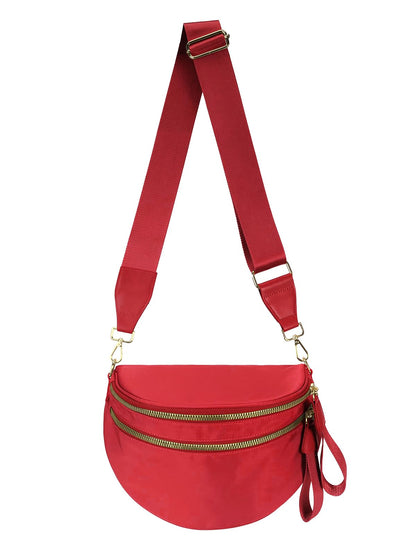Pure Colour Crossbody Bag Bum Bag for Women,Spacious Purse Fanny Packs Belt Bag,Oversized Bum Bag (Colour Bum Bag-Beige)