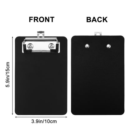Mini Clipboard, 6 Pack 4" x 6" Small Clip Boards, Plastic Memo Clipboards with Profile Clip for Notepads, Memo Size Receipt, Pocket Lists