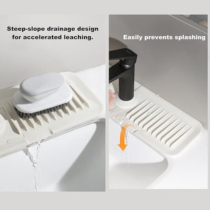 Kitchen Silicone Sink Splash Guard, 5° Slope Type Design Sink Mat, Sink Faucet
