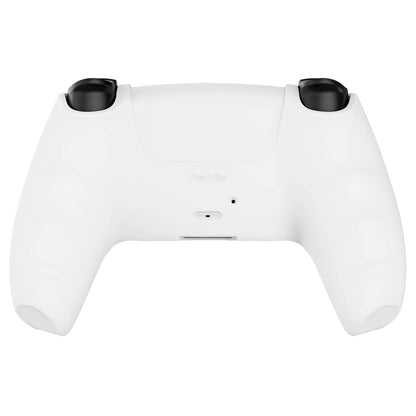 PlayVital White Pure Series Anti-Slip Silicone Cover Skin for ps5 Controller, Soft Rubber Case for ps5 Wireless Controller with White Thumb Grip Caps