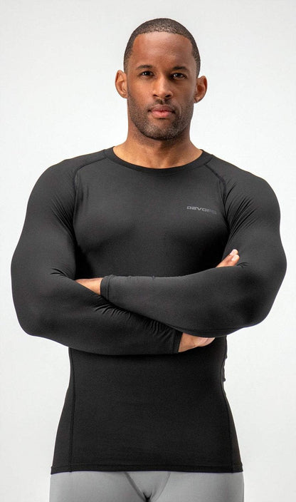Men's Thermal Long Sleeve Compression Shirts - Fleece Lined Base Layer | 2 Pack