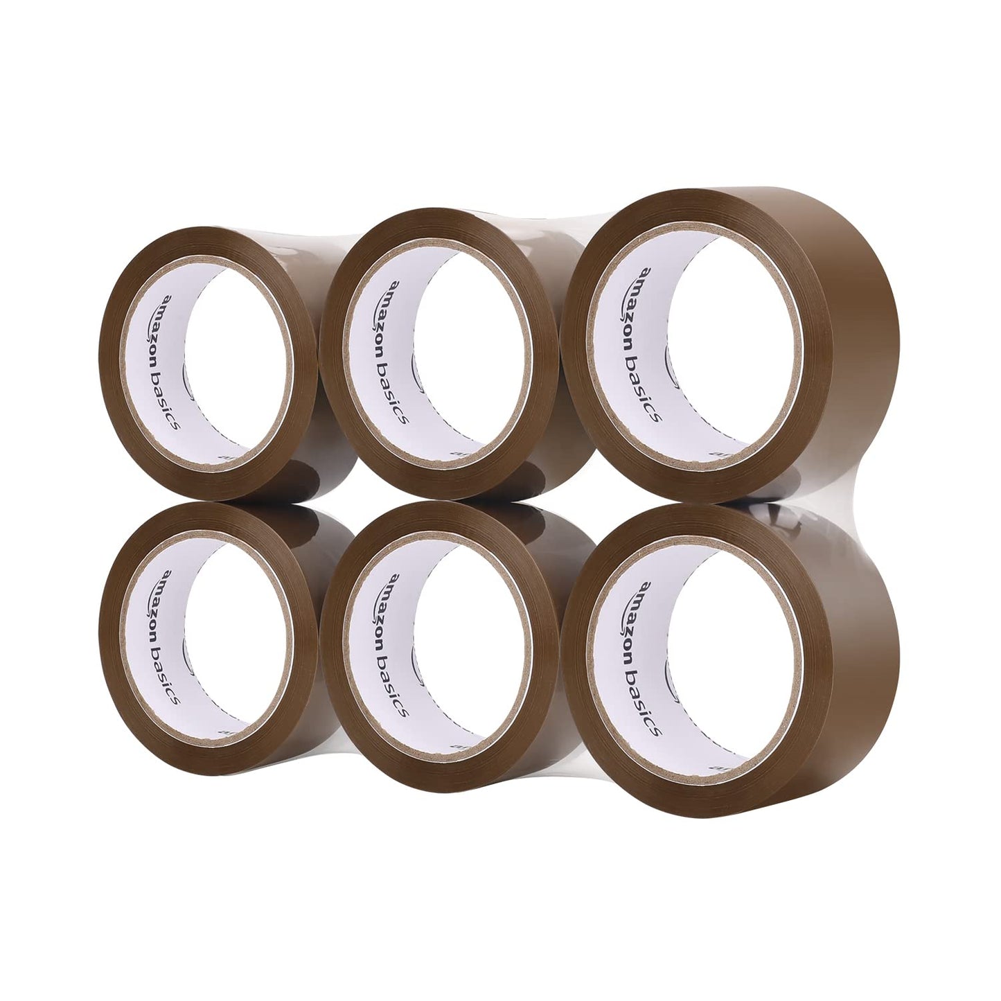 Amazon Basics Packaging Tape, 1.9 in x 72.2 yards, 1.8mil Thickness (6-Roll), Brown