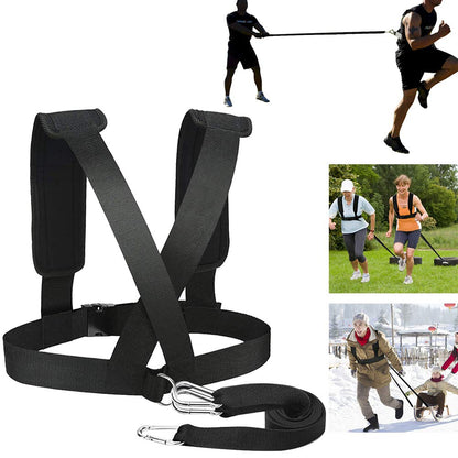 Weight Bearing Shoulder Strap, Resistance Bands Fitness Elastic Loop | Adjustable Padded Harness for Sled Tire Pulling, Resistance Training Workout