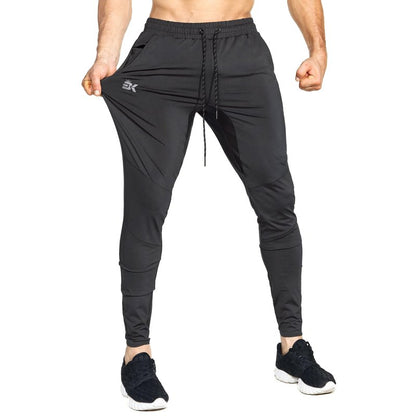BROKIG Mens Lightweight Gym Jogger Pants,Men's Workout Sweatpants with Zip Pocket(Black,Small)