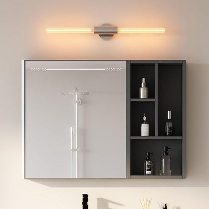 FLSNT Polished Nickel 2-Light Wall Sconce with Clear T30 Edison LED Bulbs, Dimmable E26 Standing Lamp, 2700K Soft White, 90CRI, 350LM, Industrial Wall Light for Living Room, Bedroom, Office