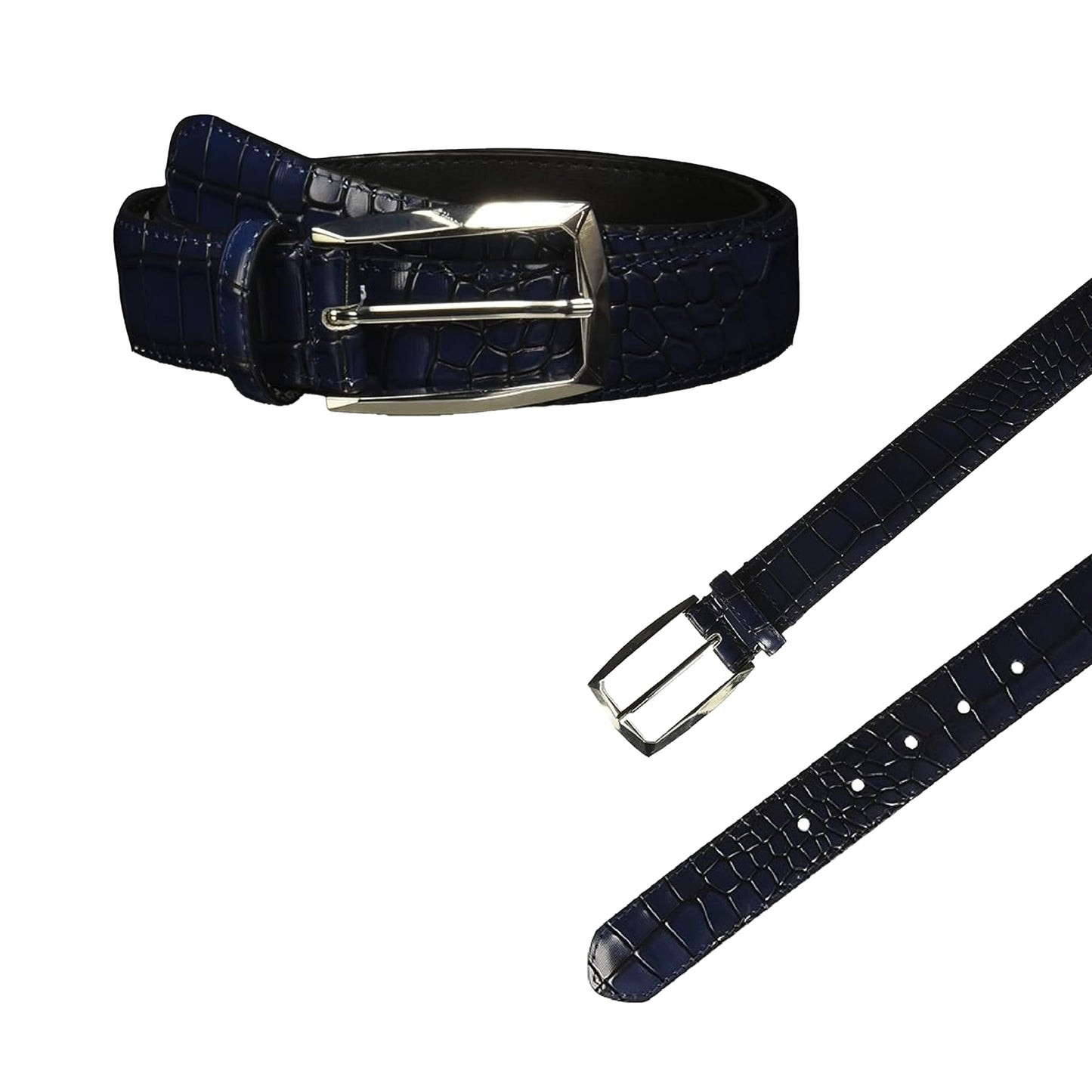Stacy Adams Leather Dress Belt for Dickinson Oxford, Suits, Pants, Classic, Formal, Business, Work, Smooth Edge, Croco, Ozzie Croc Black, 36
