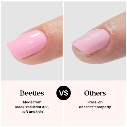 Beetles Press on Nails Kit 720Pcs 24 Colors, Press on Nails Short Almond Glossy Matte Glitter With Nail Glue & Nail Tabs Stickers, Natural Fit Lightweight Fake Nails Kit Art For Women Girls