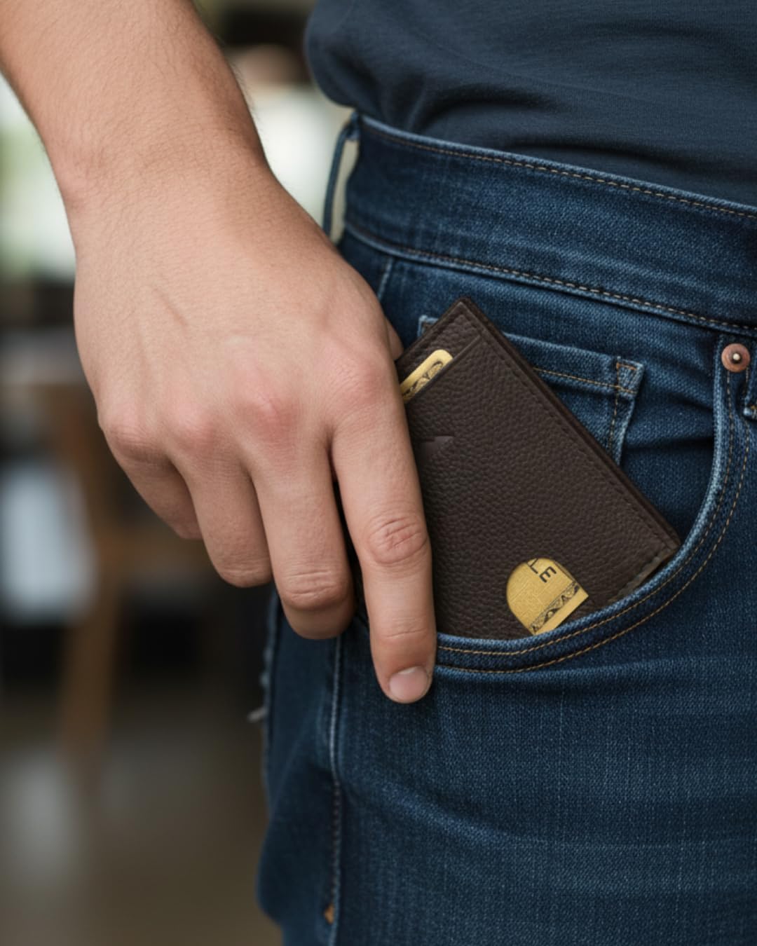 KARAKORAM LEATHER Slim BiFold Wallet for Men | Premium Cowhide Leather | Artisan Made | RFID Blocking | 12-14 Cards with 2 Quick Access Slots | Front Pocket Everyday Carry (Mountain Mocha)
