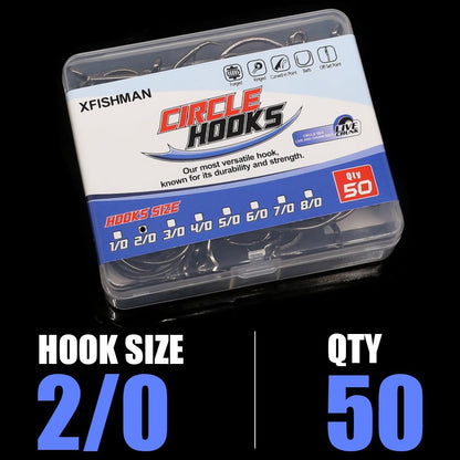 XFISHMAN Circle-Hooks-Fishing-Equipment-Octopus-Hooks-Saltwater-50 Pack #1 –12/0