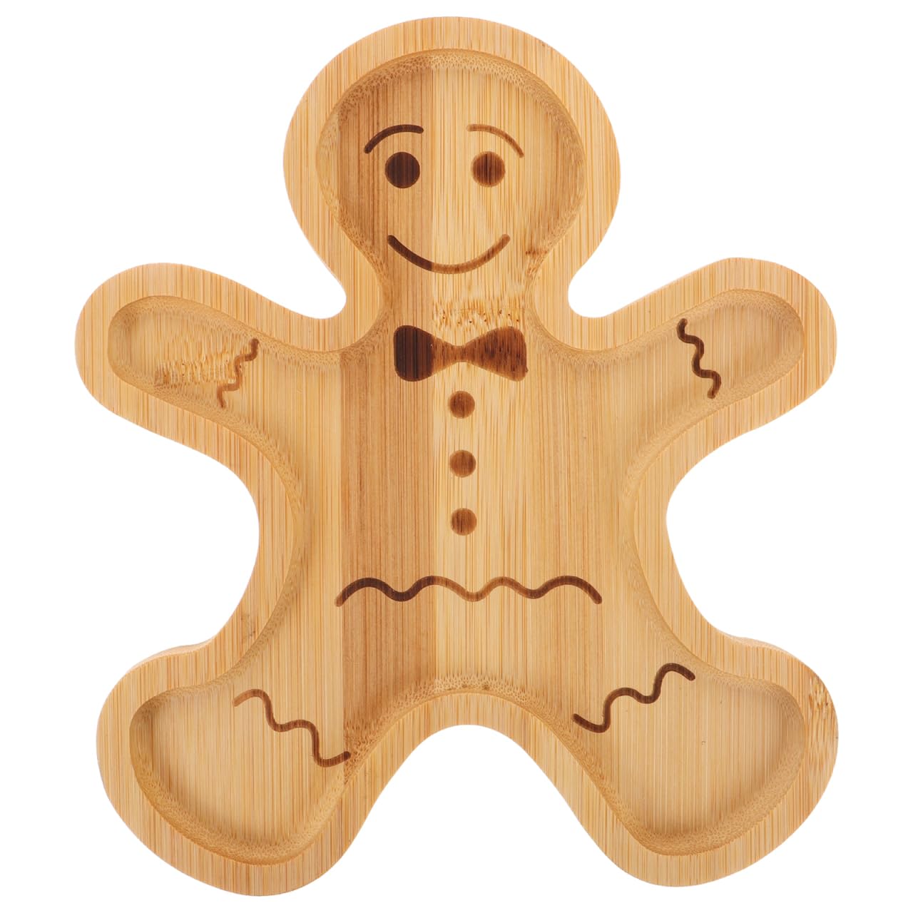 DECHOUS Gingerbread Serving Tray 8.3 Inch Charcuterie Board Christmas Bamboo Serving Platter Holiday Treat Tray for Snacks, Appetizers, Desserts, Holiday Home Party