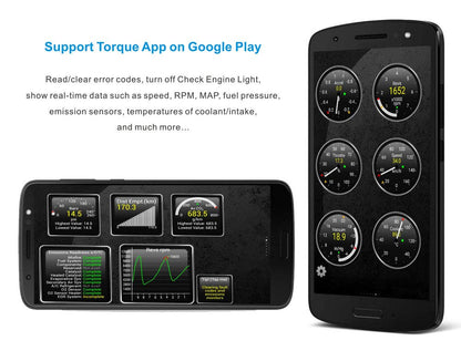 Panlong OBD2 Scanner Bluetooth OBDII Diagnostic Tool Car Code Reader Turn Off Check Engine Light Support Android Torque App