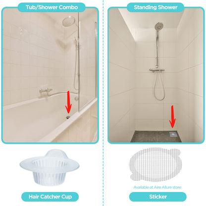 Aire Allure, 25 Pack, Hair Catcher for Bathroom Sink or Bathtub, White, Large