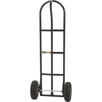 Ironton Steel Pneumatic Hand Truck Dolly, 600-Lb Capacity, Heavy-Duty Steel Frame, 10-in Pneumatic Tires, P-Style Handle, 14" x 8.5" Toe Plate