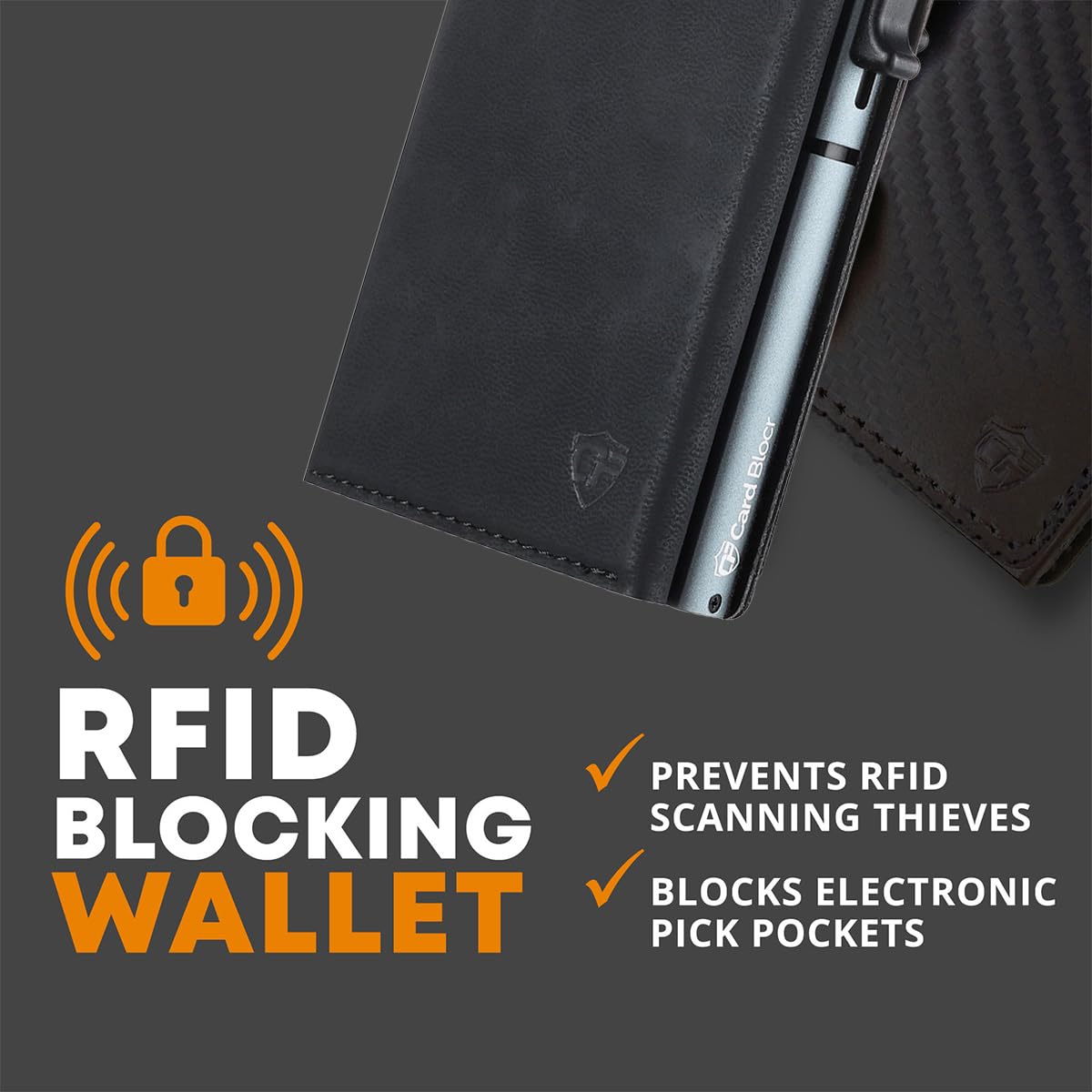 Conceal Plus Card Blocr Pop Up Wallet for Men - Slim Metal RFID Blocking Card Holder (4-6 Cards Ejector) - Minimalist Smart Front Pocket Wallet with Internal Cash + ID Storage