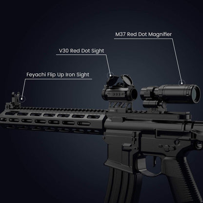 Feyachi V30 2MOA Red Dot Sight with M37 1.5X - 5X Magnifier Combo, Absolute Co-Witness