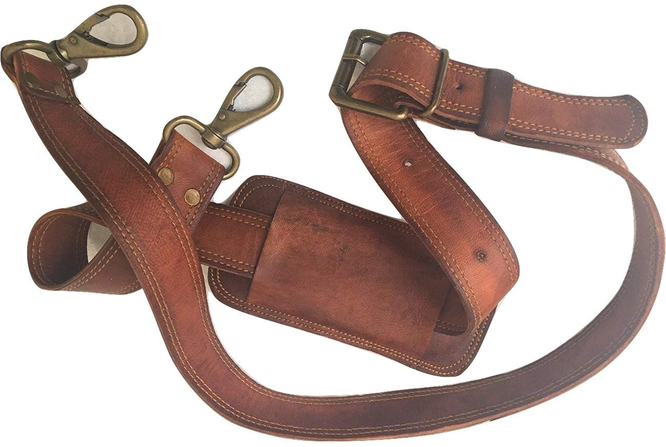 Leather Adjustable Padded Replacement Shoulder Strap with Metal Swivel Hooks Perfect Match for Messenger Bag, Laptop Bag, Camera Bag, Duffel Bag, Handbags, Purse, Satchel & More