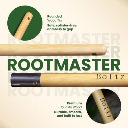 Boliz 46” Detachable Weed Puller Tool Stand up Heavy Duty with 4-Claw Steel Head, Real Bamboo Garden Weed Pulling Tool, Weed Remover Tool Without Bending