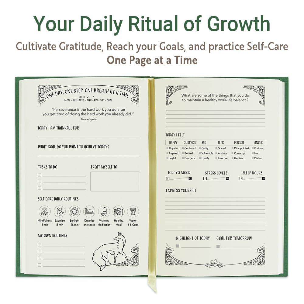 Gratitude Journal for Women with Guided Daily Prompts, Goal Setting & Habit Tracker—90-Day Mindfulness & Self-Care Journal with Relaxing Coloring Pages for Mood, Mindset & Sobriety Support (Hardcover)