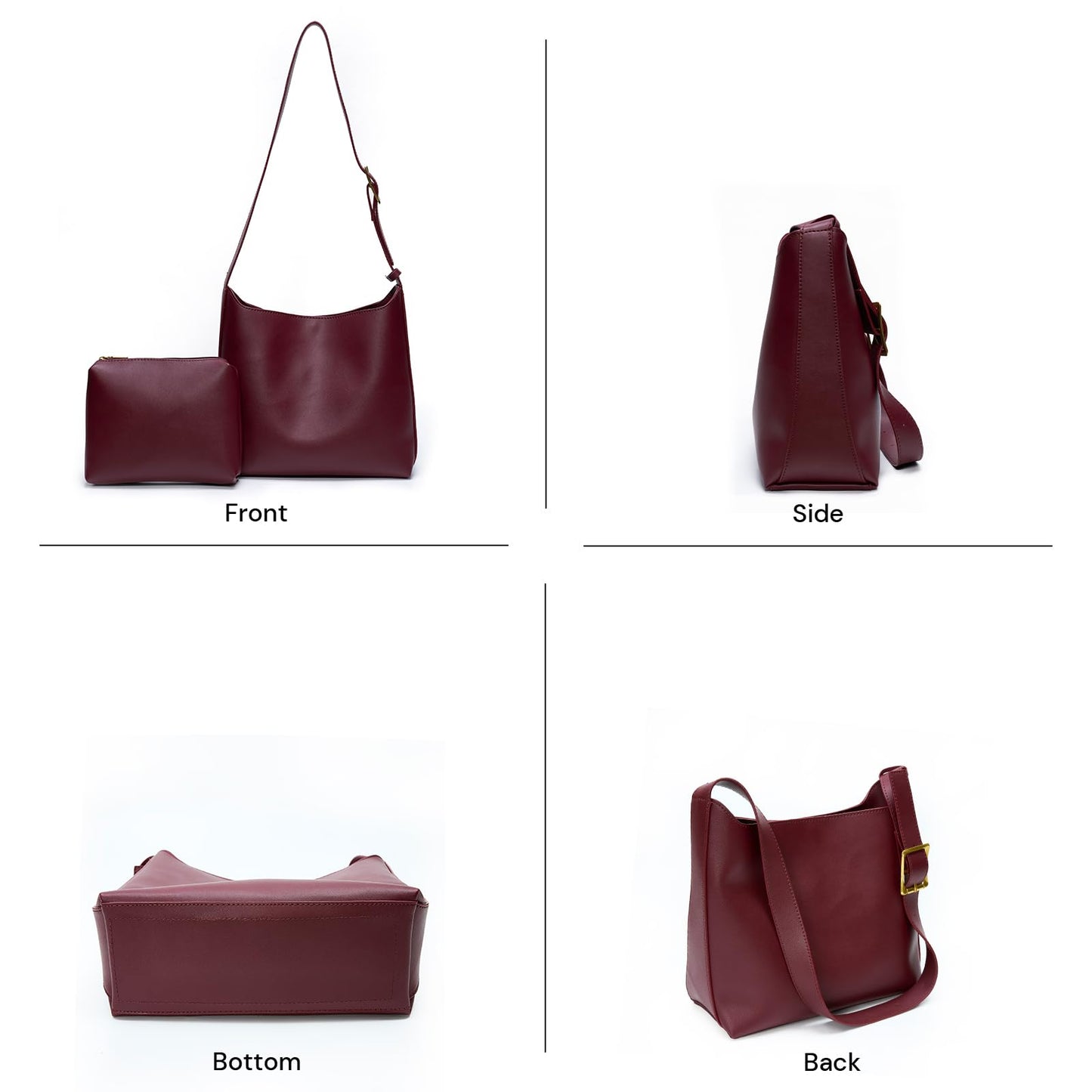 Bucket Bags for Women Medium Shoulder Bag Vegan Leather Tote Adjustable Strap Trendy Designer Handbags Work Travel Purse