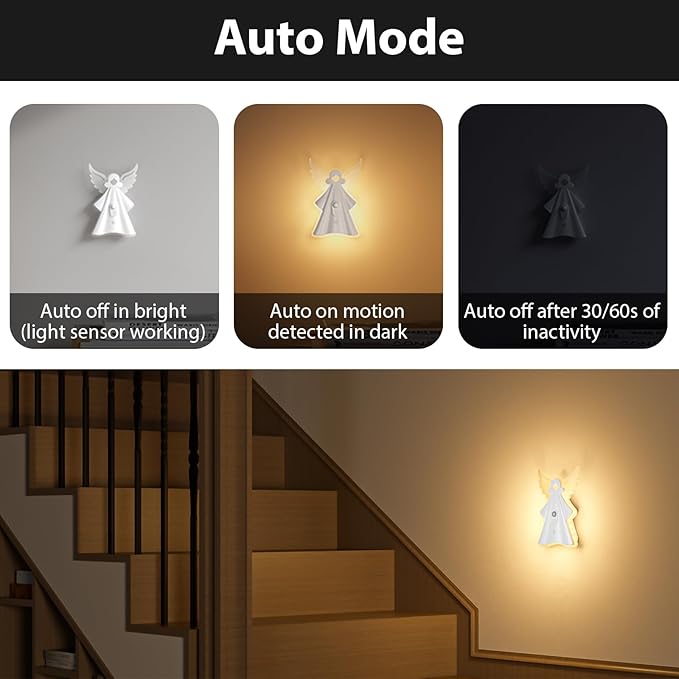 WOBANE Night Light Motion Sensor,Rechargeable LED Lights with Remote,18 Colors Dimmable RGB Night Lamp,Battery Power Touch LED Lighting for Kids,Stairs,Bedroom,Hallway,Gifts,1PCS