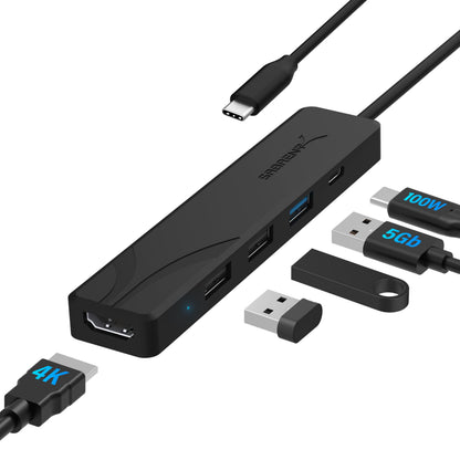 SABRENT 4-Port USB 3.0 Hub with Individual LED Power Switches - Slim, Portable Design - 2 Ft Cable - Fast Data Transfer - Compatible with Mac & PC (HB-UM43)