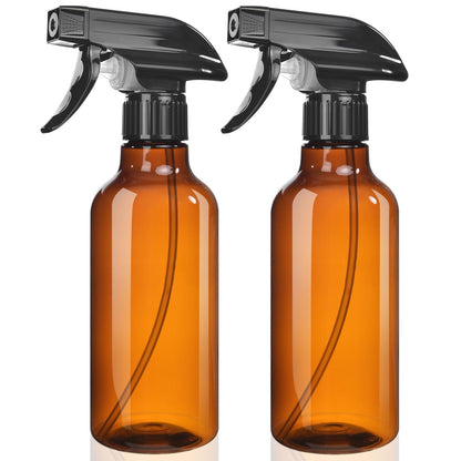 Spray Bottles 2-Pack, 10 Oz, Mist & Stream, Heavy Duty Spraying Empty Water Sprayer Bottle, BPA Free Plastic Refillable Containers for Cleaning Solutions, Plants, Hair, Essential Oils (Clear)