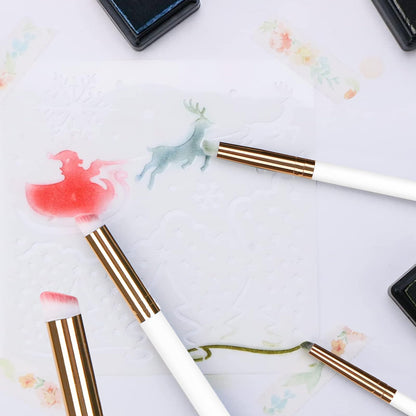 UNIMEIX Mini Blending Brushes for Card Making, Dry Miniature Painting Set Background Blender Paint Brushes Small Detailed Paint Brushes (12 Pack)
