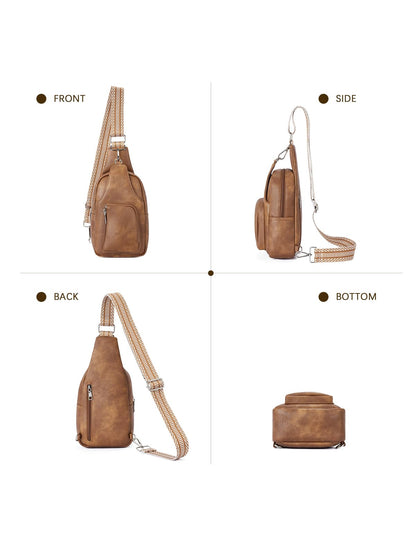Telena Crossbody Sling Bags for Women, PU Leather Fanny Packs Cross Body Bag for Woman