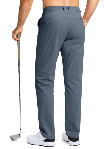 Pudolla Men's Golf Pants Work Dress Comfy Pants Casual Slacks Trousers with Pockets(Grey_Blue 40Wx34L)