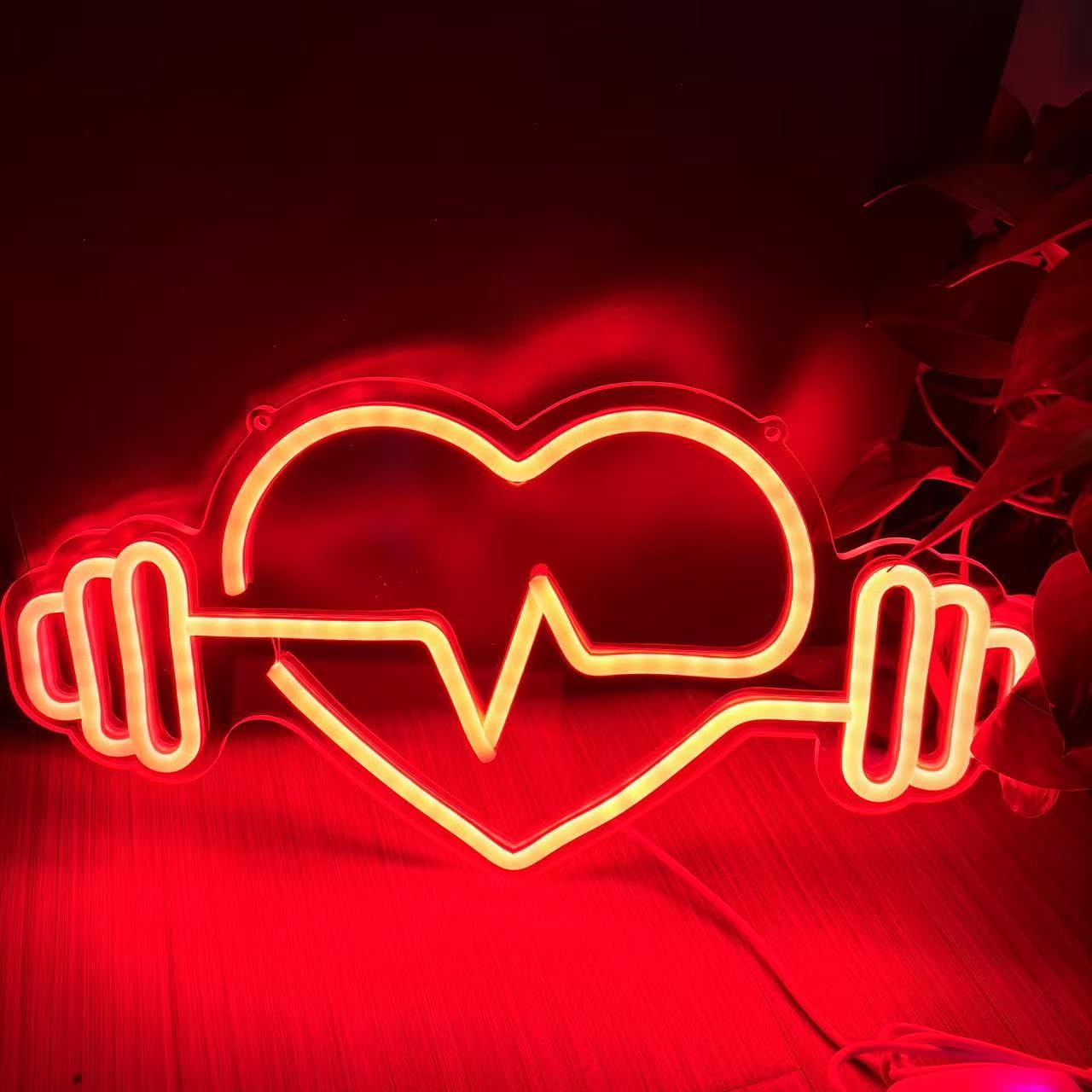 GYM neon sign Dumbbell neon light,Fitness Neon Sign Gym Wall Sign Gym Open Wall Art Decor Gift for Her, Christmas Gift, Bedroom Neon Sign