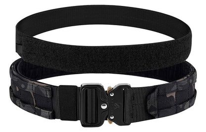 KRYDEX Quick Release Rigger MOLLE Belt 1.75 Inch Inner & Outer Tactical Heavy Duty Belt (MCBK, Large)