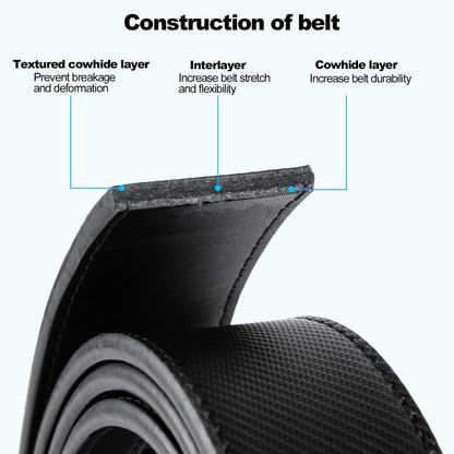 Drowsmen Belt men,leather ratchet Strap 1 3/8" with Comfort Click Sliding Automatic Buckle in gift box, Adjustable belt Trim to Fit (Carbon Fiber M Straps, 32"-38" Waist Adjustable)