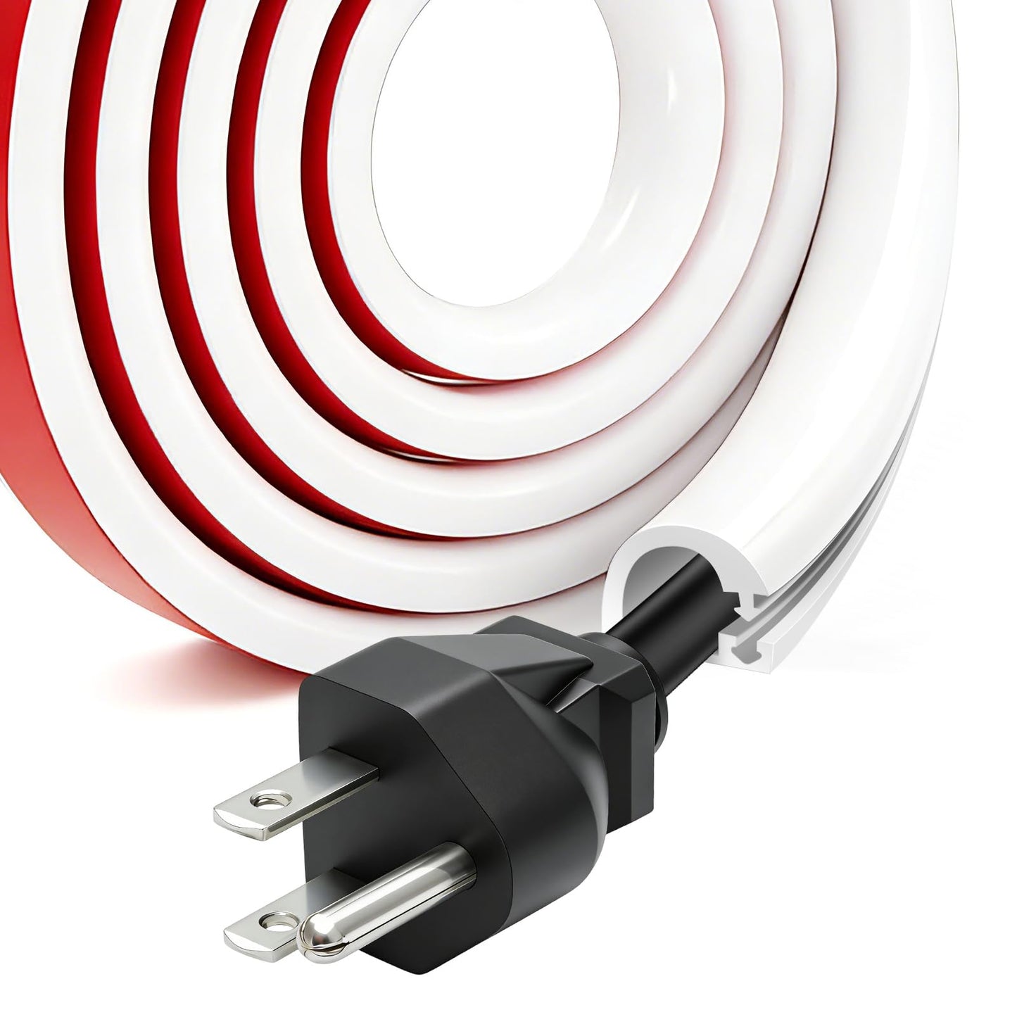 Self-Adhesive Silicone Cable Hider, Flexible Wire Cover Cable Raceway for Wires, Wall Mount TV, Home Audio, Network, Power, and Phone Line Managemen (White-1 Cable, 78inch)