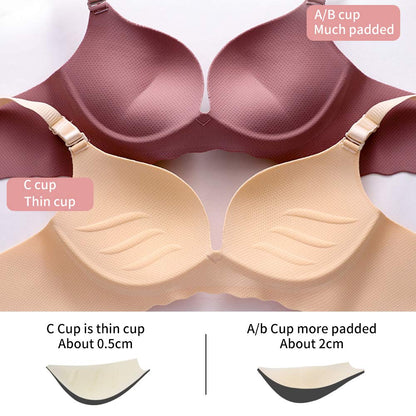 Pack of 5,Women Comfort No Wire Bras Seamless No Show Bra Pack