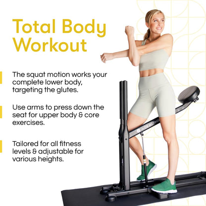 The DB Method Squat Machine, Glute-Focused Deep Squat Machine for Women, Low-Impact Workout Equipment for Home Gym, Total-Body Fitness Trainer, Compact & Foldable, Easy Setup, 275 lb Capacity