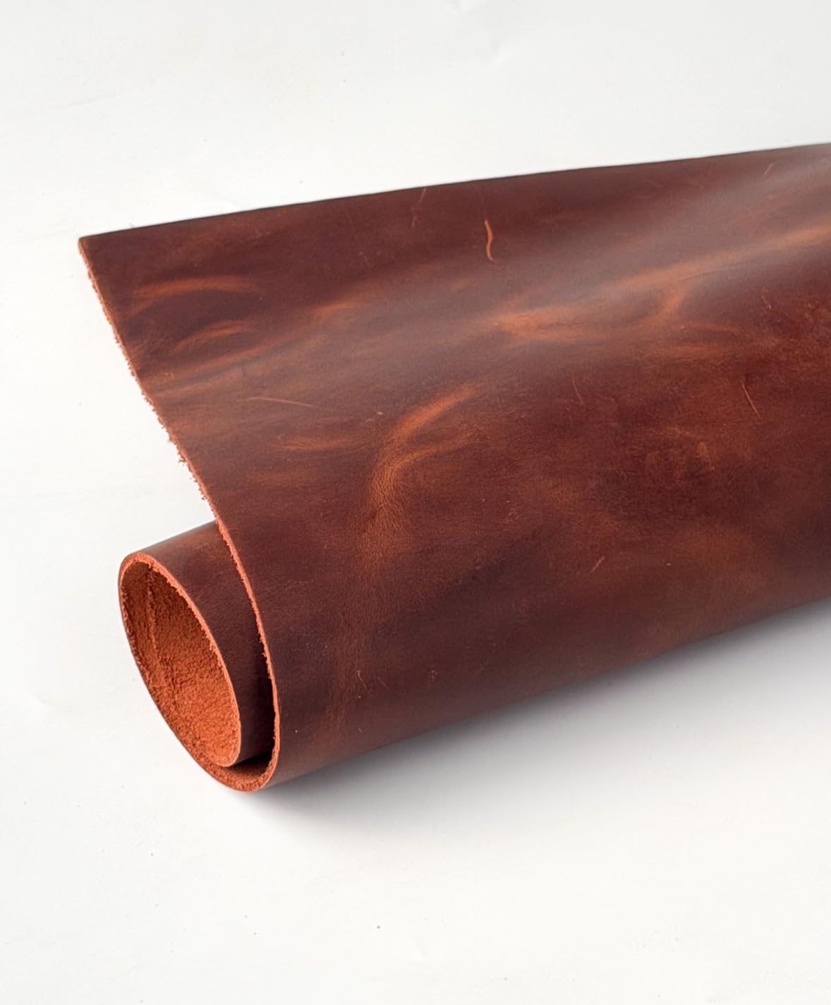 12"x24" Genuine Full Grain Crazy Horse Leather Sheets for Crafts | 2mm 5oz Thick Oil Tanned Pull-Up Cowhide | Pre-Cut Leather Pieces for Wallets, Belts, Bags & Sheaths (Mocha)