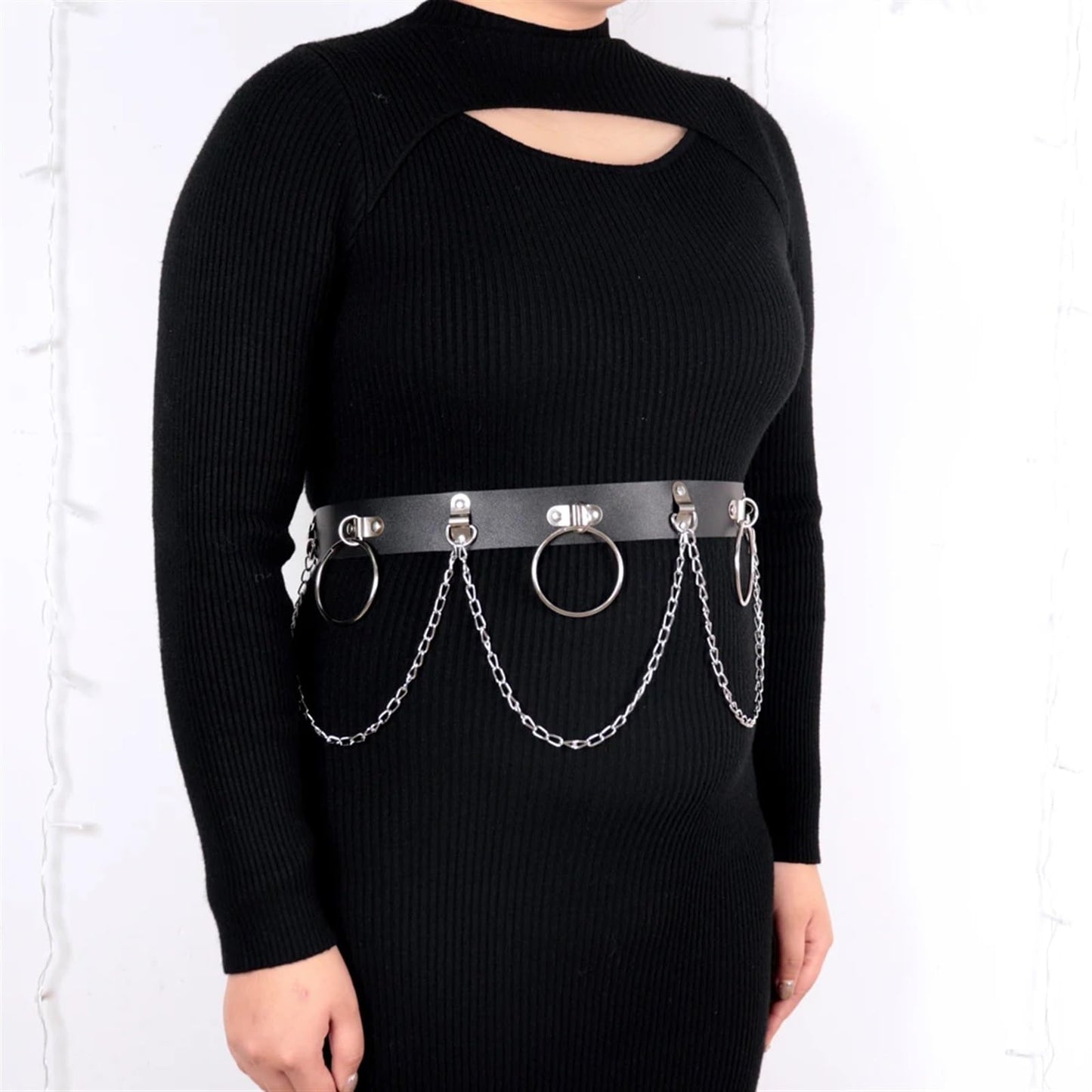 LYJZYXGS Plus Size Women Fashion Leather Harness Waist Belt Studded Decor Decorative Harness Straps Suspenders For Women Gothic Clothing, Adjustable, Stylea